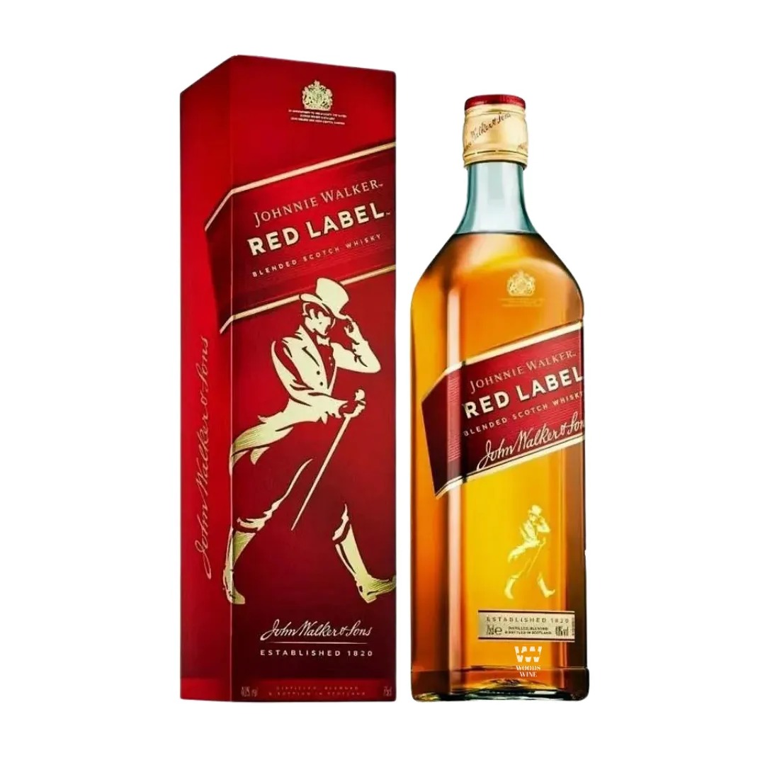 BEBIDA WHISKY JOHNNIE WALKER RED LABEL COM CARTUCHO DE  750ML