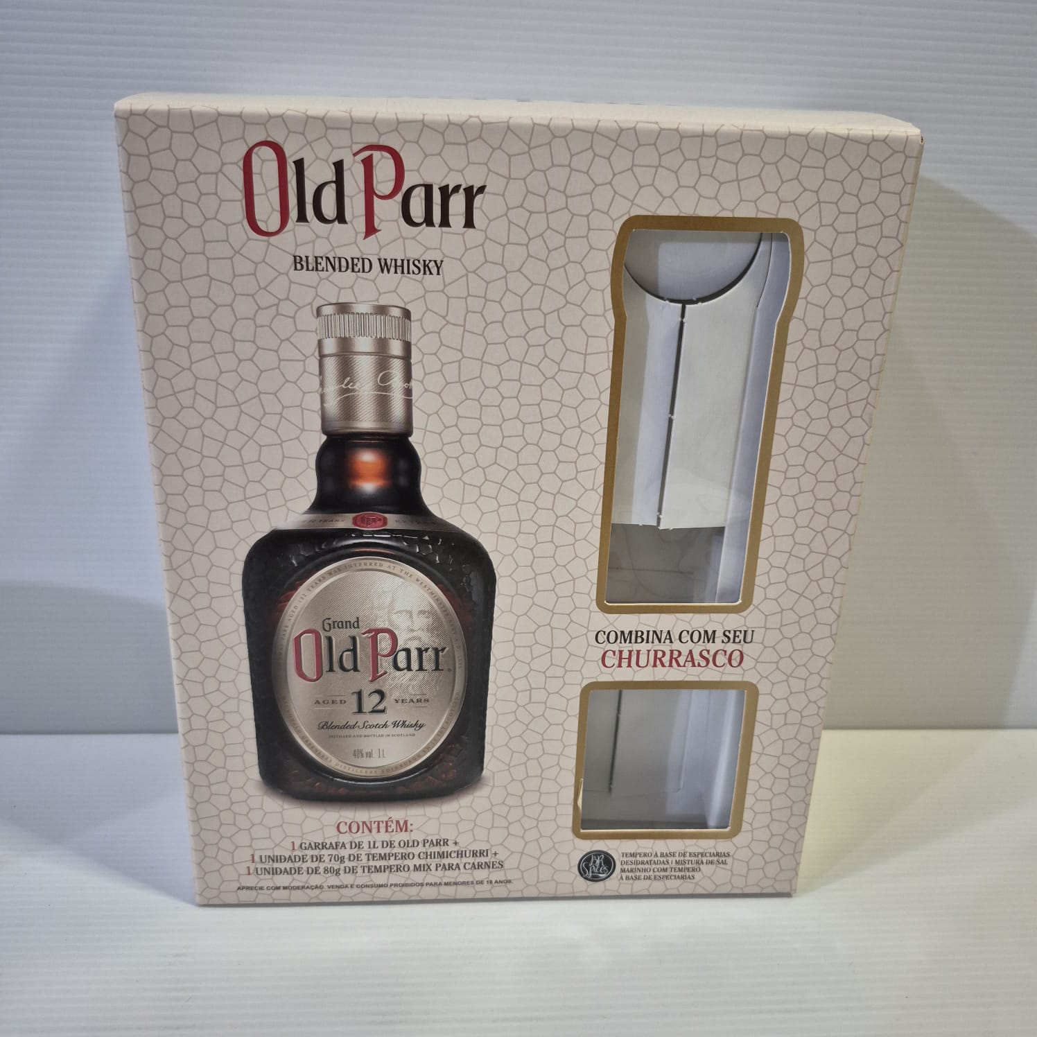 PACK OLD PARR BLENDED WHISKY COMBINA COM SEU CHURRASCO