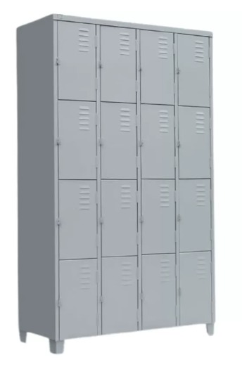 ROUPEIRO DE AÇO 16 PORTAS CHAPA  TAM 1,98CM X 1,22CM X 0,40CM